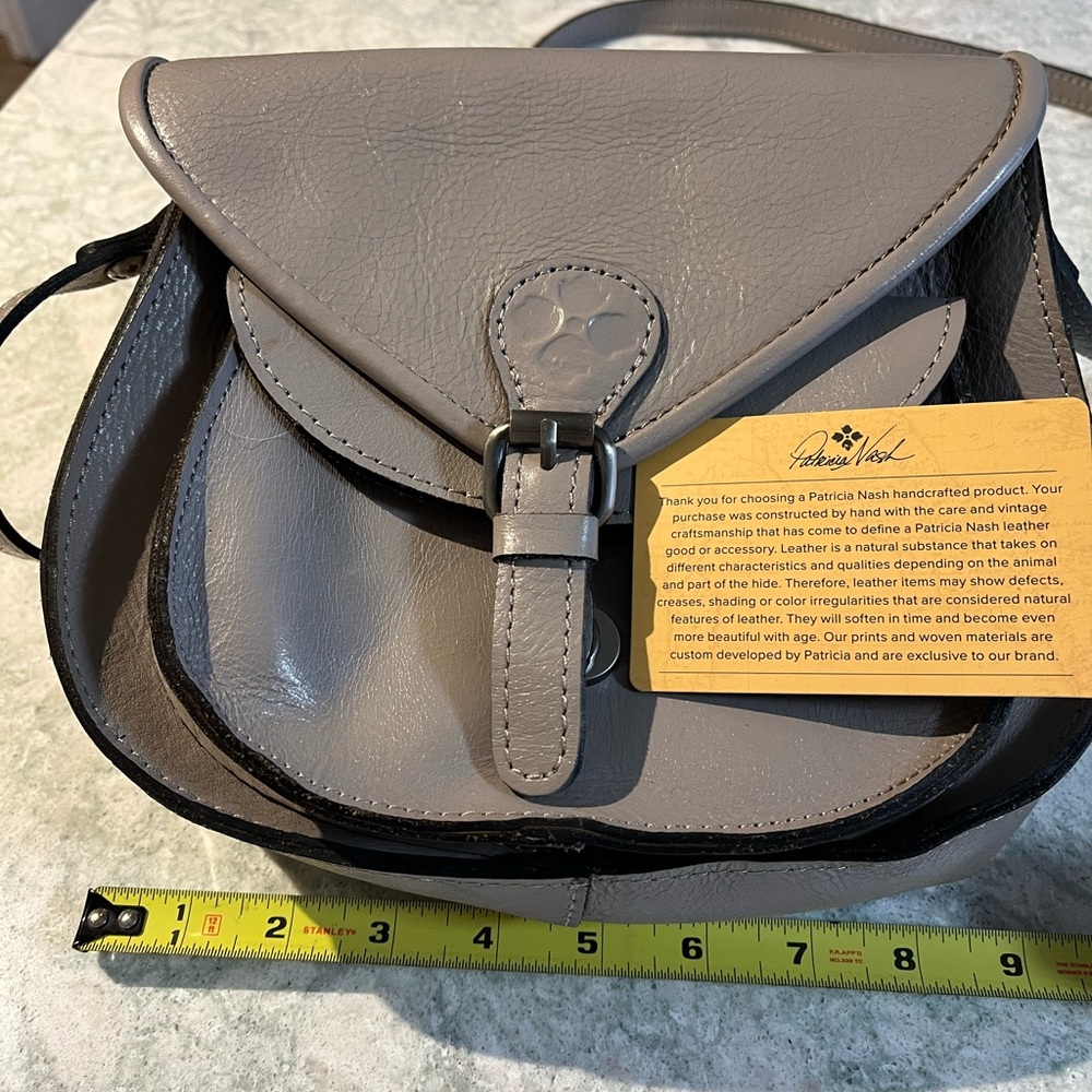 Patricia Nash Stone Saddle Crossbody Bag with Adjustable Strap